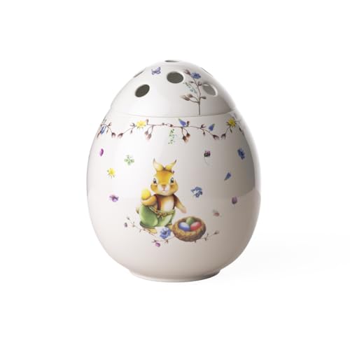 Villeroy & Boch - Spring Fantasy Ei Vase, Ostervase Für Blumen Perforiert Bunt, Osterdeko, Ostern Dekoration, Hase Emma, Deko, Geschenk, Premium Porzellan