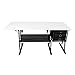 Sew Ready Eclipse Hobby Sewing Center Craft Table Sturdy Computer Desk with Drawers in Black/White, 13362
