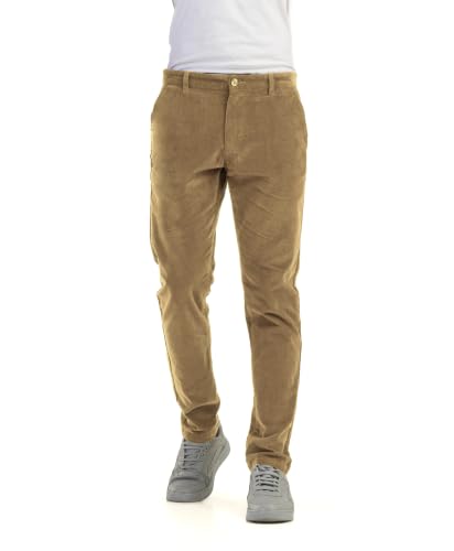 Image of BELANO Men Slim Fit Corduroy Cotton Stretch Chinos