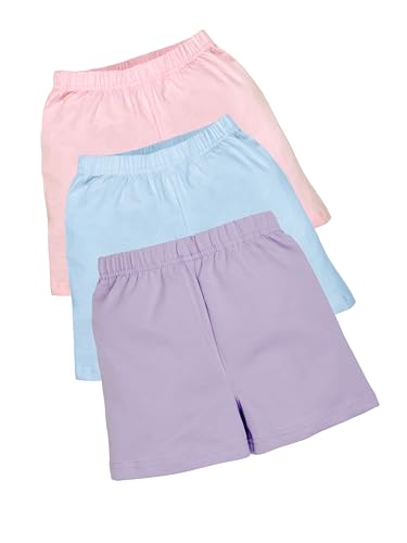 Image of KiddoPanti Girls Cycling Shorts Pack of 3 | Soft & Stretchy Cotton Spandex | Comfortable Fit with Elastic Waistband | Solid Colors Half Tights for Girls Inners