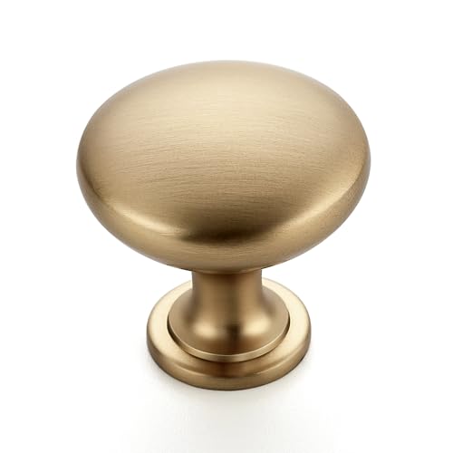 JOY DECOR 25 Pack Champagne Bronze Cabinet Knobs 1-1/6 Inch Zinc Solid Kitchen Cabinet Pulls Drawer Knobs