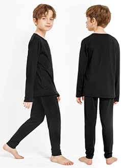 Resinta Kids Boys Thermal Underwear Set - Fleece Lined Base Layers Top & Bottom Toddler Long Johns for Cold Winter