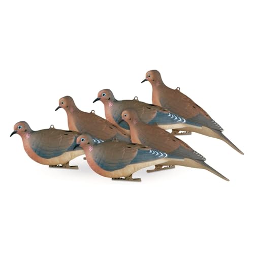Avery GHG Mourning Dove Decoys | Resting & Perching Bird Combo, Realistic Lifelike Full-Body Lightweight Durable Dove Hunting Decoy Bait Pack, Pinch-Clip Attachment/Hanging System, 6-Pack