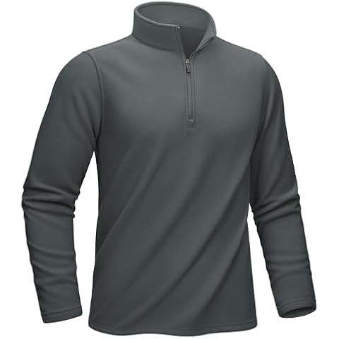 KEFITEVD Mens Fleece Pullover Casual Long Sleeve Quarter Zip Golf Warm Fit Sweatshirt for Fall Winter Dark Grey 2XL Cover