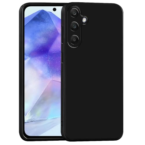 Image of Back Cover for Samsung Galaxy A55 5G | Full Camera Protection | Premium Liquid Silicon Case | Flexible Bumper Case for Samsung Galaxy A55 5G (Black)
