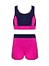 Freebily 2 Piece Maillot de Bain Ados Fille Ensemble Vêtement Gymnastique Fitness Yoga Cadeau Anniversaire Eté Vacances pour Enfant Age 3-16 Ans Rose Rouge 11-12 Ans