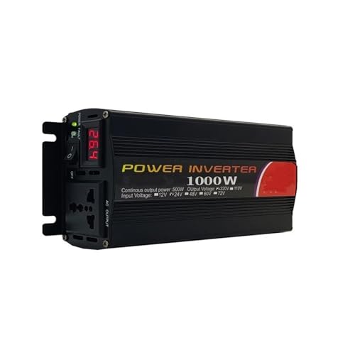 Convertisseur 12V 220V 1000W à Onde Sinusoïdale Pure pour Voiture et Système Solaire