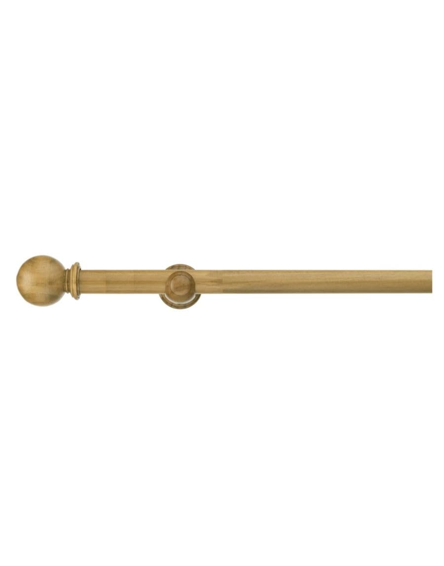 Abc Decor Aged Oak 28Mm Naturals Eyelet Wooden Wood Curtain Pole, Ball Finials, 360 Cm