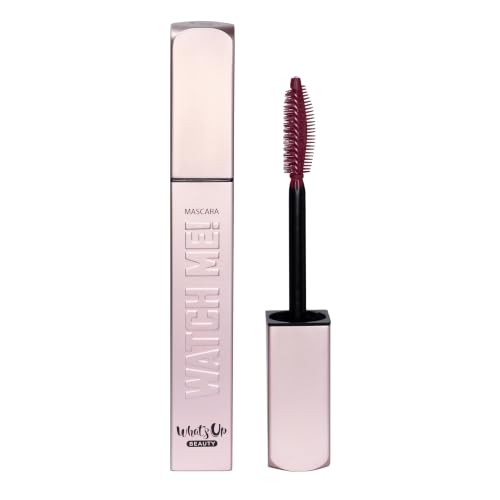 Image of Whats Up Beauty - Watch Me! Burgundy Volumizing and Lengthening Mascara with Peptides + Vitamin B5 | Clean, Cruelty-Free, Sustainable | Made in Italy | Lash Care for Conditioning & Strength
