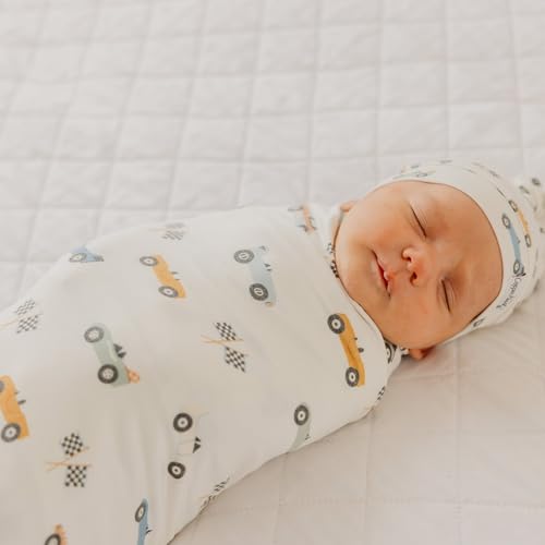 Image of Copper Pearl Swaddle Blankets for Newborns | Soft Stretchy Receiving Blankets for Boys and Girls | Large 46 x 46 Inch Baby Blankets | Lightweight and Breathable Swaddles | Speedster