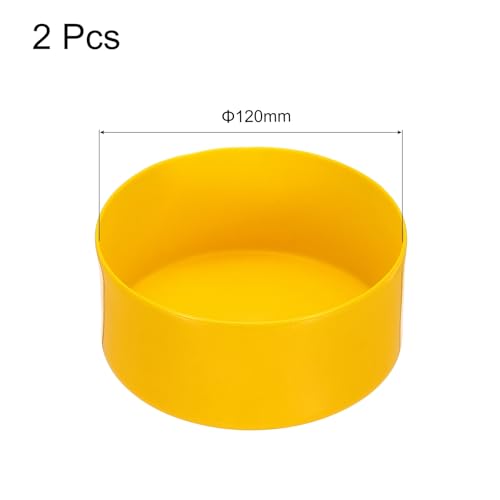 Image of uxcell 2pcs Rubber End Caps 120mm(4.7 Inch) ID Vinyl Round Tube Bolt Cap Cover Screw Thread Protectors Yellow, 50mm Height