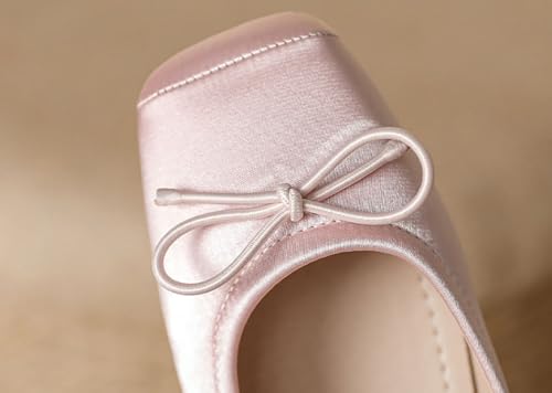 Women's Ballet Flats Square Toe Dress Shoes Comfortable Retro Bow Mary Jane Shoes Ladies Flats for Dressy Office4