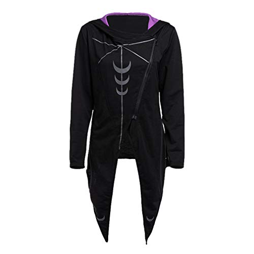 Yuandongxing Sudaderas Góticas Mujer Cráneo Halloween Punk Street Pullover Causal Loose Punk Tallas Grandes Sudaderas con Capucha