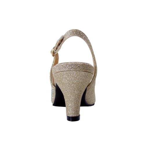 Floral Ivana Women's Wide Width Slingback Evening Dress Pumps4