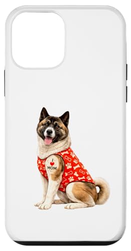 American Akita Dog Mom | I Love Mom ���킢���q�� �X�}�z�P�[�X iPhone 12 mini �p