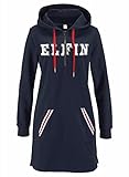 ELFIN Damen Hoodie Kleid Pullover Dress Langarm Sweatshirt Kapuzenpullover Herbst Winter Kleid Sweatjacke