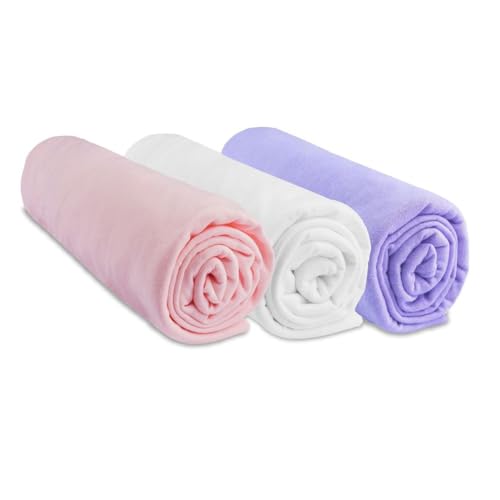 Drap Housse 32x72 cm pour Couffin (Lot de 3) | 100% Coton | Compatible avec Matelas Ovale pour Nacelle, Landau, Couffin | Extensible | Marque Easy Dort | Oeko...