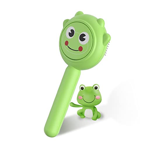 Image of Dog Brush for Shedding, Gentle Self Cleaning Pet Brush with Release Button for Cats and Dogs, Easy to Remove Loose Hair Daily Grooming Tool During Shedding Season