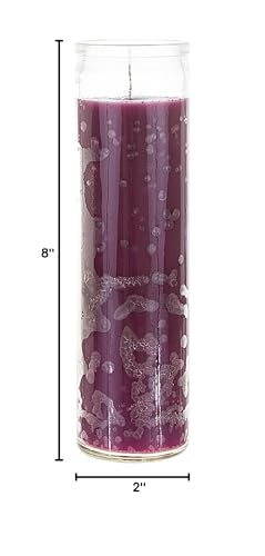 Mega Candles 6 pcs Unscented Purple 7 Day Glass Container Devotional Prayer Candles, Premium Wax Candle 2 Inch x 8 Inch, Sanctuary, Vigils, Prayers, Blessings, Religious, Memorials, Remembrance