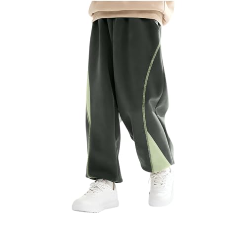 Boys Girls Color Block Baggy Joggers Sweatpants Athletic Casual Kids Loose Track Pants with Pockets for 3-16 Years