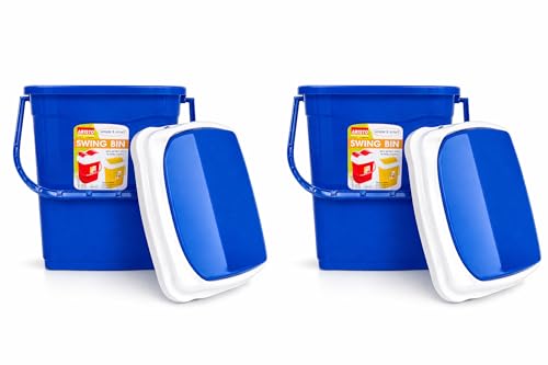 Image of ARISTO Plastic Swing Lid Garbage Dustbin 16 LTR Combo (Blue & Blue)