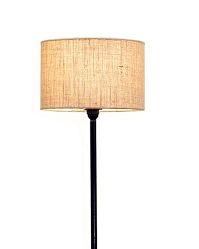 Image of Homesake Rustic Wooden Floor Lamp for Living Room Decorative Night Standing Modern Antique Industrial Vintage Minimalist Side Lamp, Corner Stand Light| Bedrooms | Office (Wooden Base Beige)