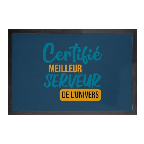 Paillasson Bleu cadeau original serveur de l'univers pour brasserie