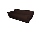 Brown Jersey Loveseat Stretch Slipcover Couch Cover, Love Seat Cover Sofa Recliner Chair, Kashi Home (Love Seat)