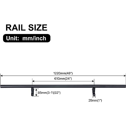 Rolling Library Ladder Hardware Kit 4FT Extension Kit Black