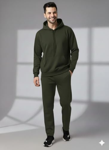 Image of Mack Jonney Solid Track Suit for men | Co-ord Set | Warm Fleece Tracksuit Set | Full Sleeve Hoodie
