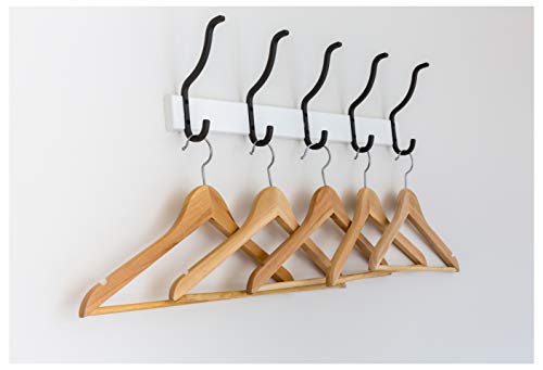 Image of STAR WORK Solid Wooden Hangers With Natural Finish Pack Of 10 Count(Brown)
