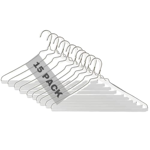 Royal Dry Clean Supply | 16" Inch Strut Hanger Pants Hanger - White Tube for Dry Cleaners or Home, Pack of 15