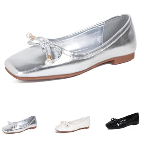 Women's Leather Flats Comfort Round Toe Soft Sole Slip-on Flats Nurse Work Flat Walking Shoes (Black,8.5)3