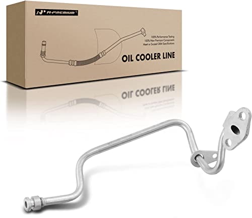 A-Premium Turbocharger Oil Inlet Line with Gasket Compatible with Ford F-250 Super Duty F-350 Super Duty 2003-2007 E-350 Club Wagon E-450 Super Duty