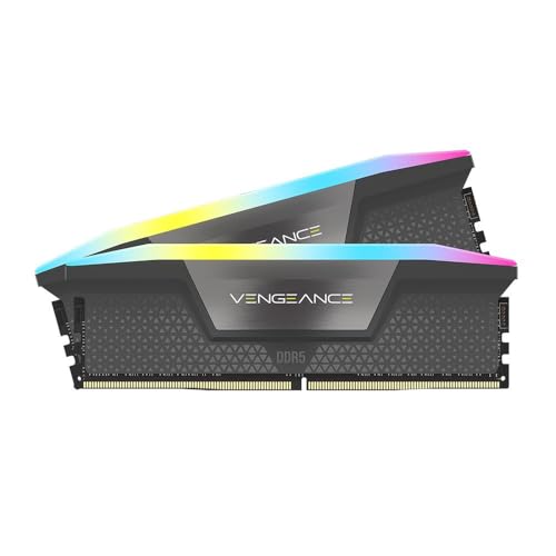 CORSAIR VENGEANCE RGB DDR5 RAM 32GB (2x16GB) 6000MHz CL36-44-44-96 1.35V �f�X�N�g�b�vPC�p�������[�L�b�g ? AMD EXPO & Intel XMP 3.0 �Ή� ? �O���[ CM