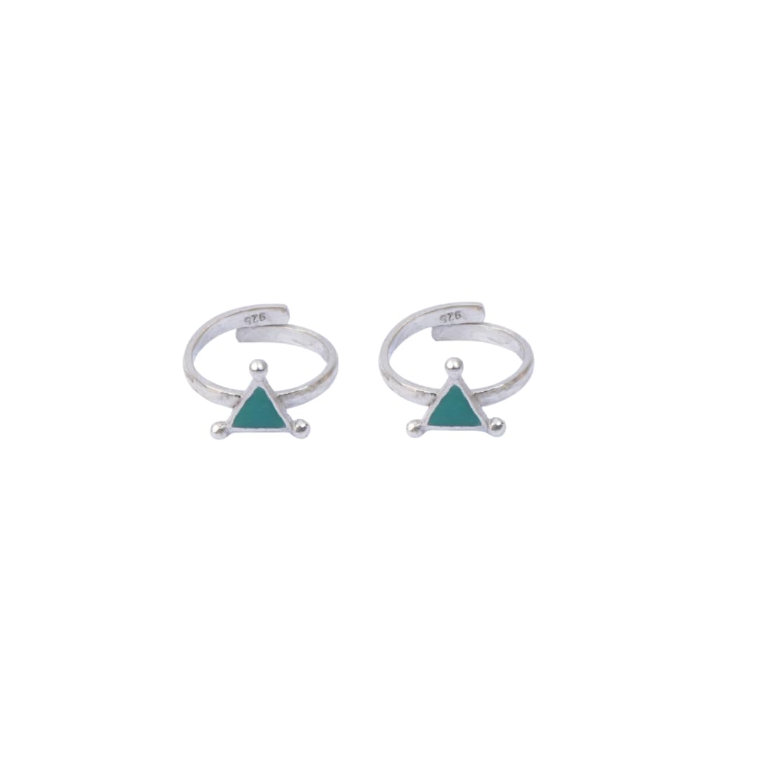 quirksmith 925 Sterling Silver Trikone Toe Ring-Pair/Toe Ring with 925 Stamp And Certificate Of Authenticity/Gift for women-picture-10
