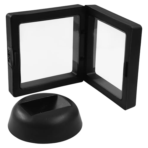Set 5 cajas exhibidoras flotantes 3D con soporte negro miniatura 4