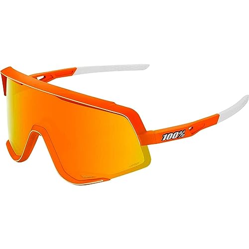 Image of 100% Glendale Sport Performance Cycling Sunglasses (Soft Tact Neon Orange - HiPER Red Multilayer Mirror Lens)