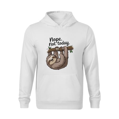 Kids Funny Not Today Sloth Retro Boys Girls Lightweight Kangaroo Pocket Fleece Hoodies2