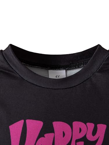 Image of Kids Toddler Girl Clothes Letter Print Graphic Top and Belted Pants 2PC Summer Clothing Set