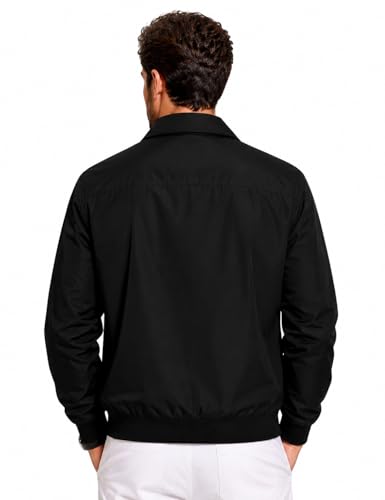 YOONIKK Men's Waterproof Windcheater Jacket, Black - Image 4