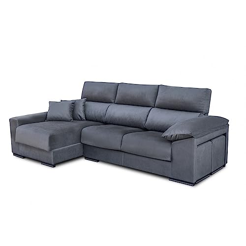SHIITO Chaise Longue Izquierda con Arcón y 2 Puff Ariel