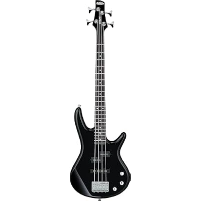 Ibanez GSRM20 SR Gio miKro Short-Scale Bass Guitar - Black Bundle with Gig Bag, Tuner, Strap, Cable, Austin Bazaar Instructional DVD, and Polishing Cloth