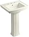 KOHLER K-2359-8-96 Archer Pedestal Bathroom Sink with 8" Centers, Biscuit