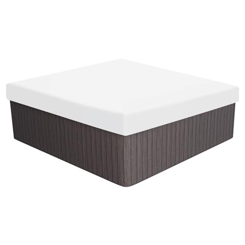 PATIKIL 90.9x90.9x11.8 Square Hot Tub Cover, 210D Oxford Waterproof Dustproof SPA Cover Protector Patio Furniture Covers for Hot Tub Outdoor Indoor, White by PATIKIL - Used condition - US$18.54