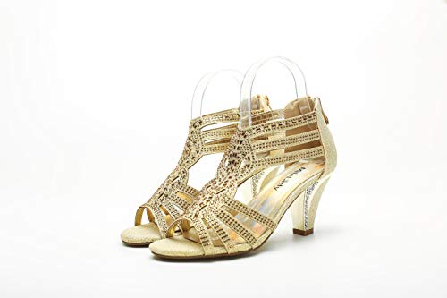 Mila Lady Women's Lexie Crystal Dress Heeled Sandals (Kimi25) - Image 4