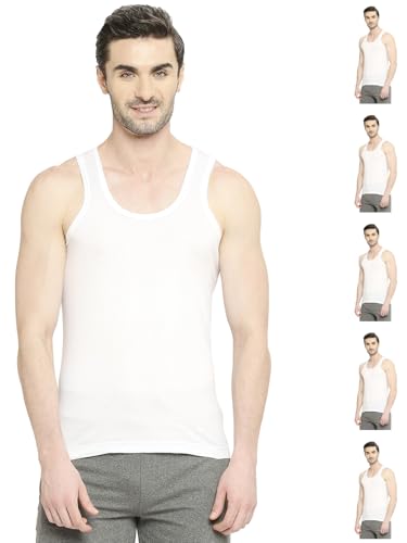 Image of VIP Bonus Classic Men Premium Cotton White Vest | Regular Fit | 100% Combed Cotton, Antibacterial and Odour Control White Vest | Combo Pack