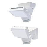 IQ America 16W LED Motion Sensor Motion Security Outdoor Flood Light,1600 Lumen,180° Sensor, Head tilts and Pans, Adjustable time, Hi-Lo Light Levels 70' Detection, Eave Mount Wall Mount (White)
