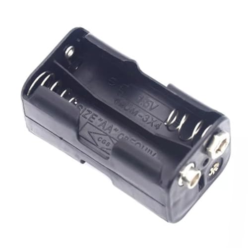 Black Battery Holder C Size x 6 with Snap Terminals PP Resin Body, Pack of 1, MFR: 1854614