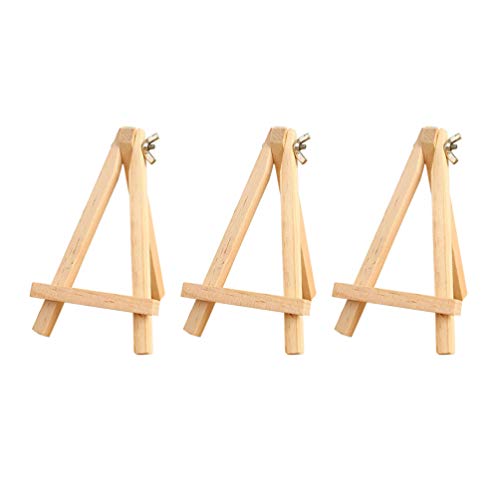 Conjunto de 3 peças de suporte para exibição de fotos em forma de cavalete de madeira da HealIFTY, s